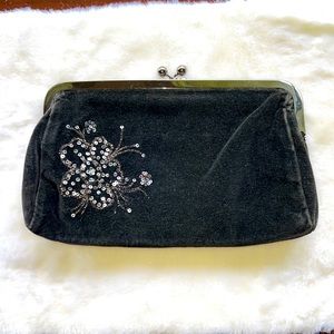 Express -  black velvet clutch purse